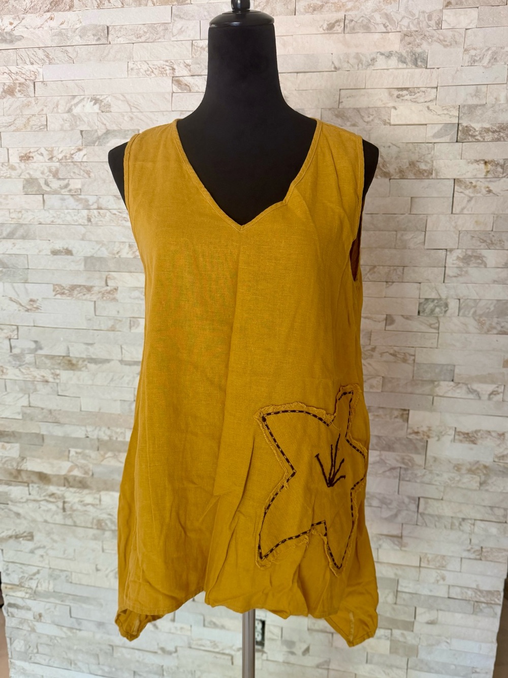 Women’s Mustard Yellow 100% Linen Shirt